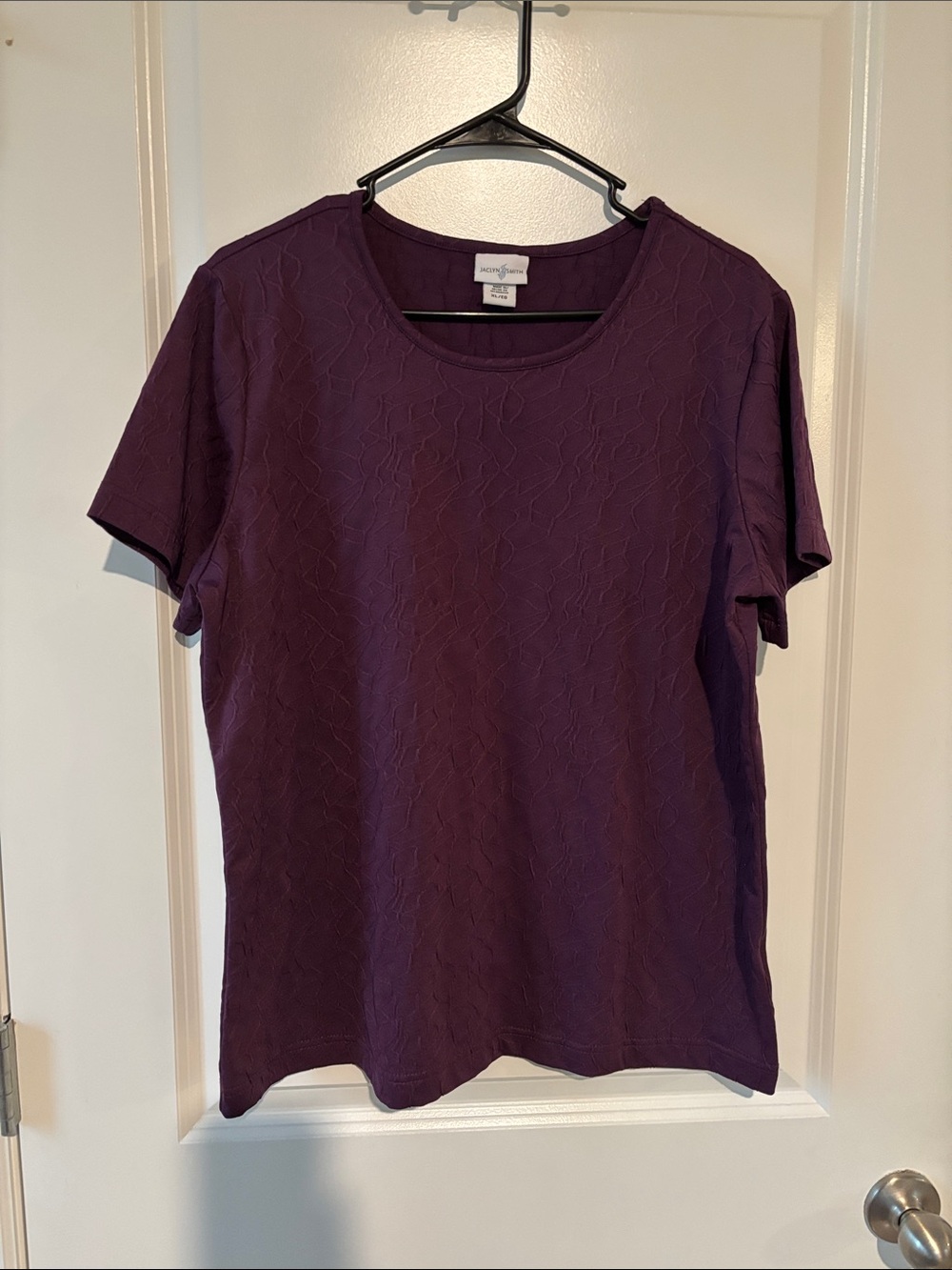 Jaclyn Smith Purple Short-Sleeve Crewneck Top